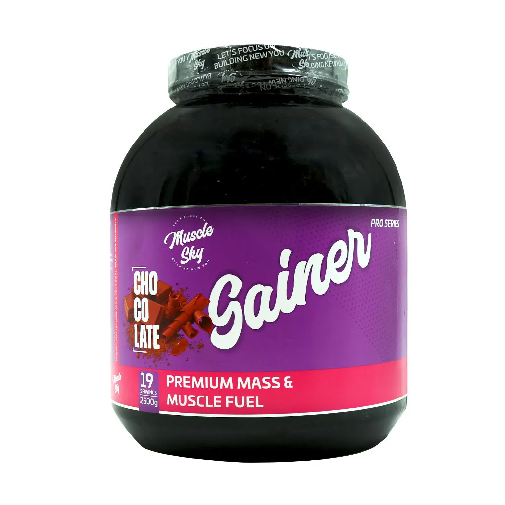 پودر گینر طعم کارامل کاپوچینو 2500 گرمی ماسل اسکای
